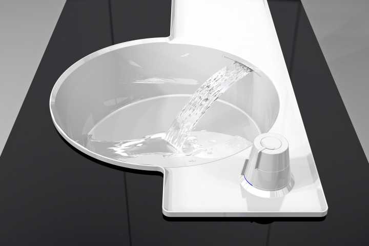 Wash basin with integrated faucet - Design for sale