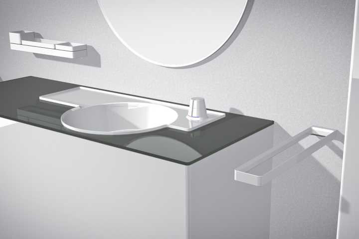 Wash basin with integrated faucet - Design for sale