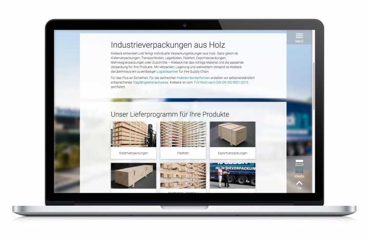 Holzverpackungen - Webdesign