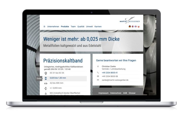 Kaltwalzwerk - Webdesign