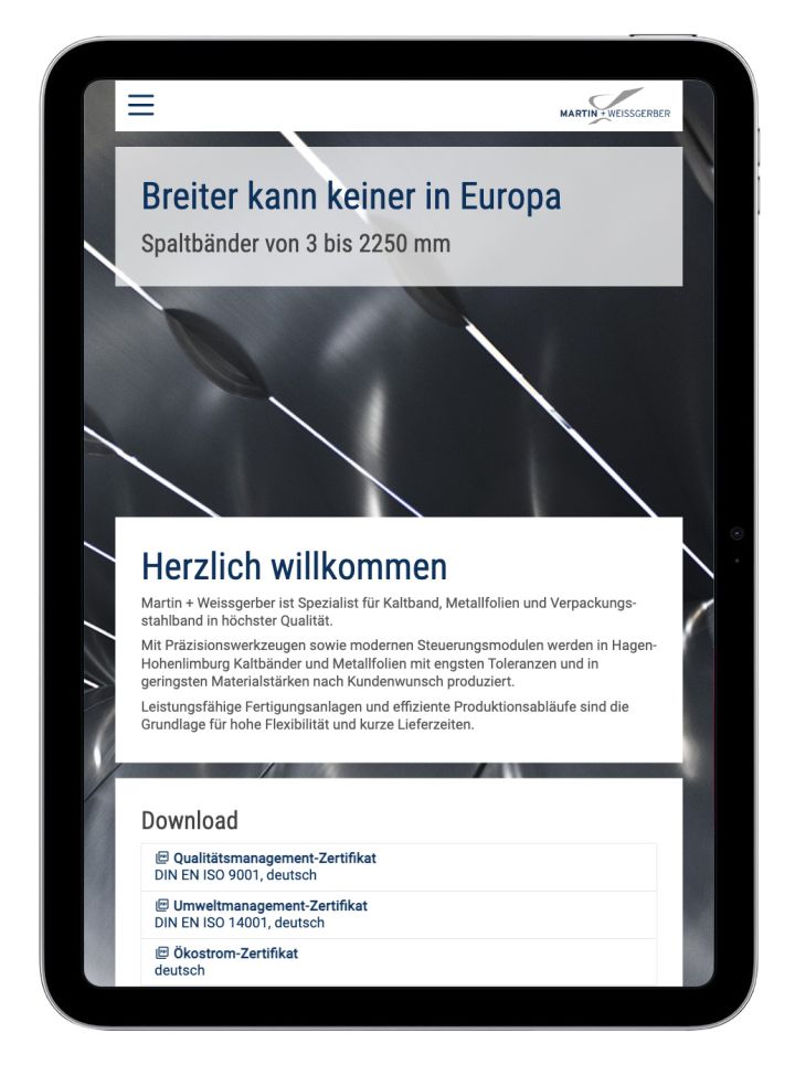 Kaltwalzwerk - Webdesign