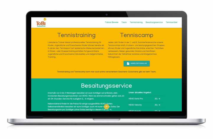 Tennistrainer - Webdesign