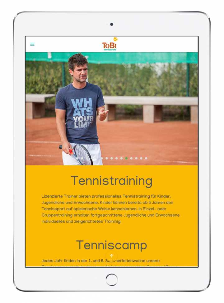 Tennistrainer - Webdesign
