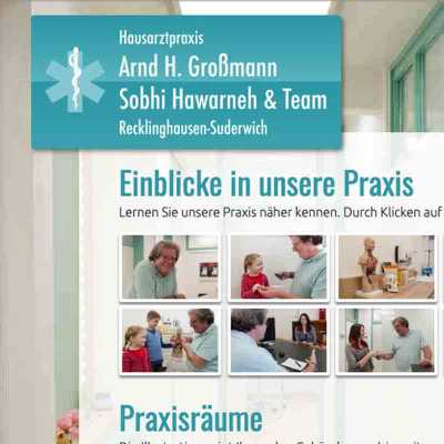 Webdesign of thje doctors office Arnd H. Großmann website