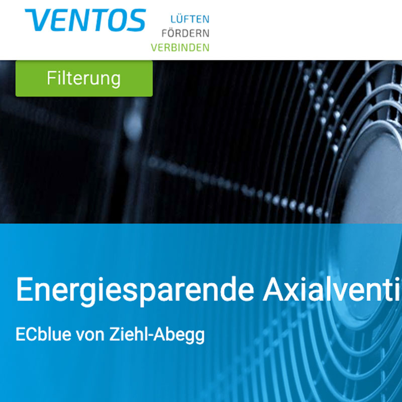 Webdesign of the Ventos website